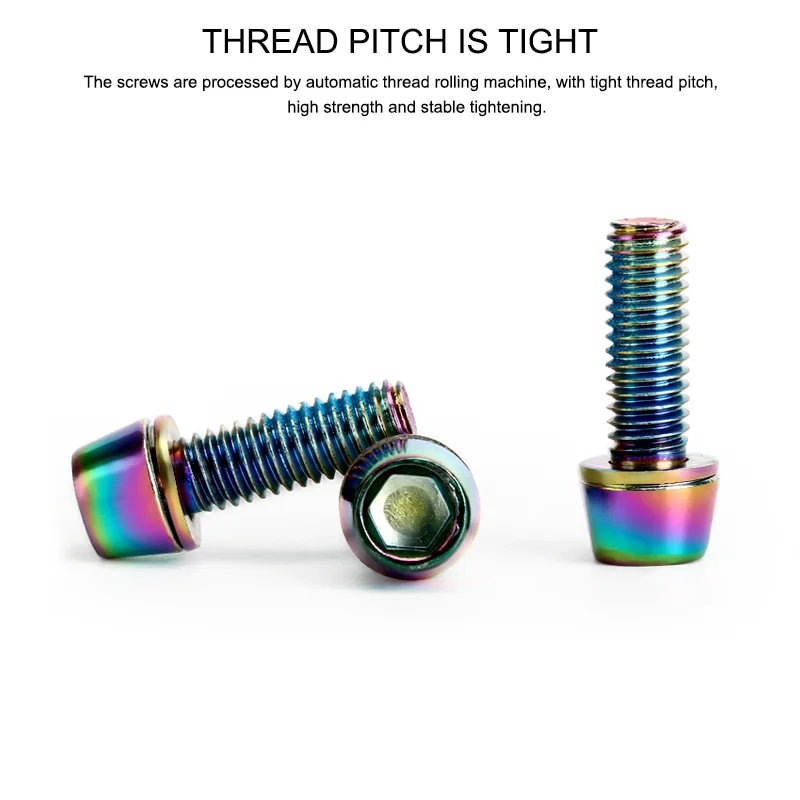 6 Pcs Bicycle Disc Brake Caliper Bolt Clamp Fixed Screws M6*18MM Titanium-plated Colorful Stainless Steel For MTB Mountain Bike - Image 3