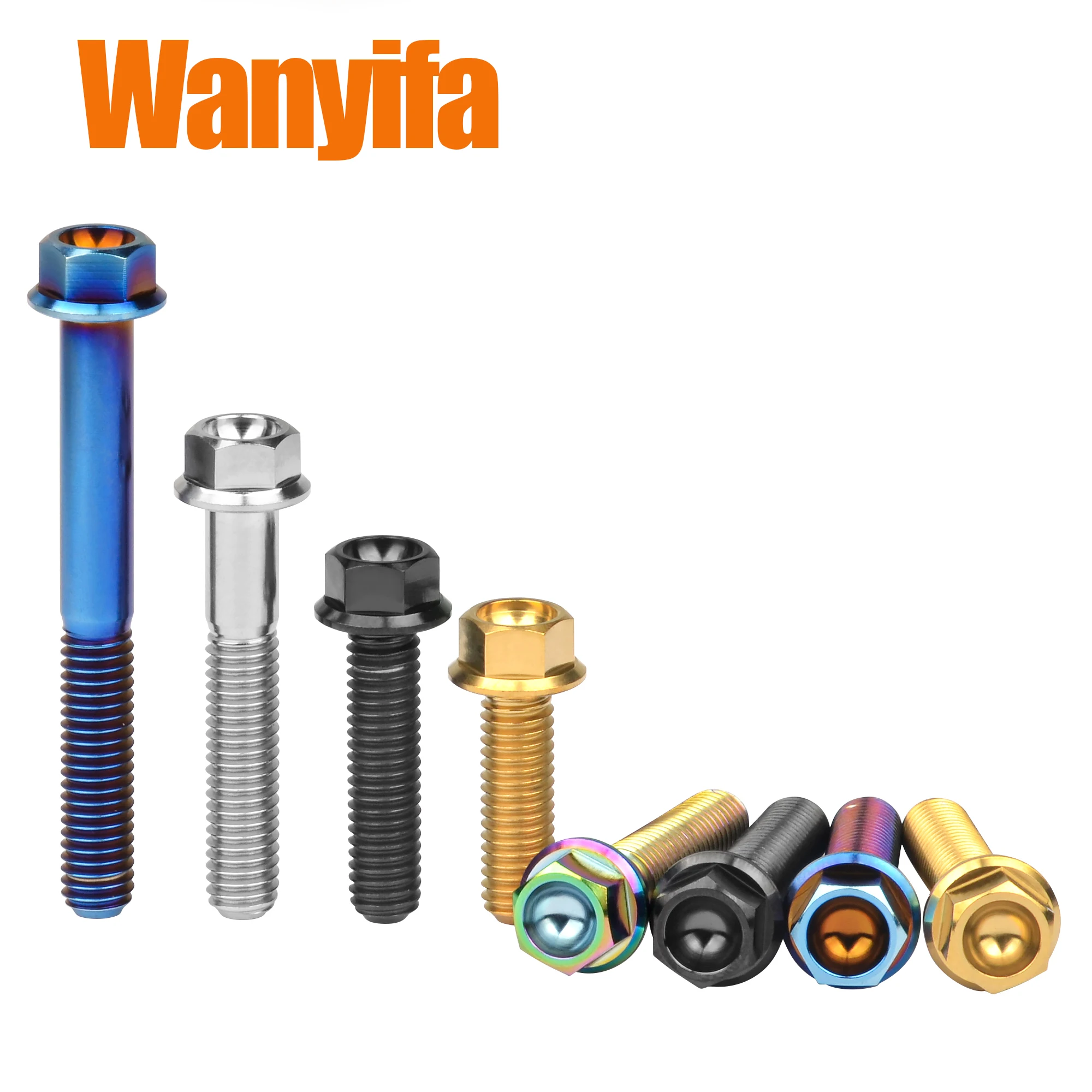 Wanyifa Titanium Screws Flange Head Hexagon Bolts M6x30/35/40/45mm For Bicycle Modification Part Fasteners 6Pcs - Image 3