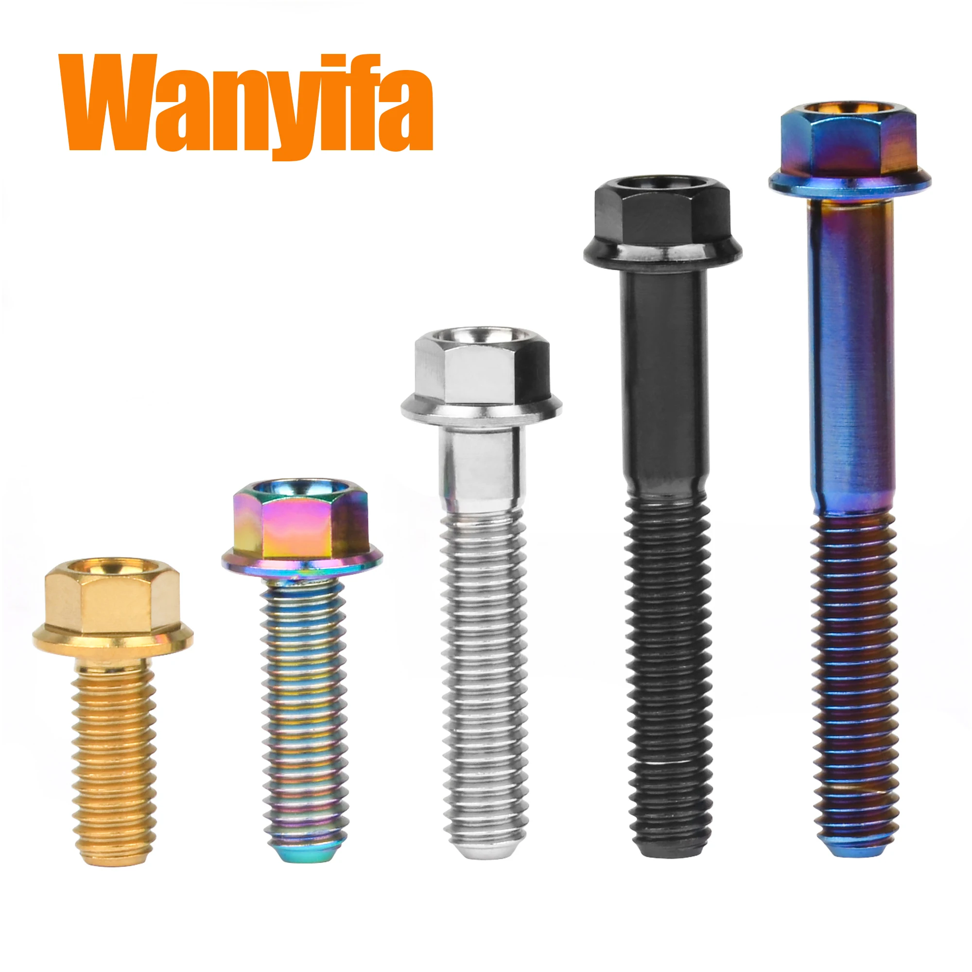 Wanyifa Titanium Screws Flange Head Hexagon Bolts M6x30/35/40/45mm For Bicycle Modification Part Fasteners 6Pcs - Image 6