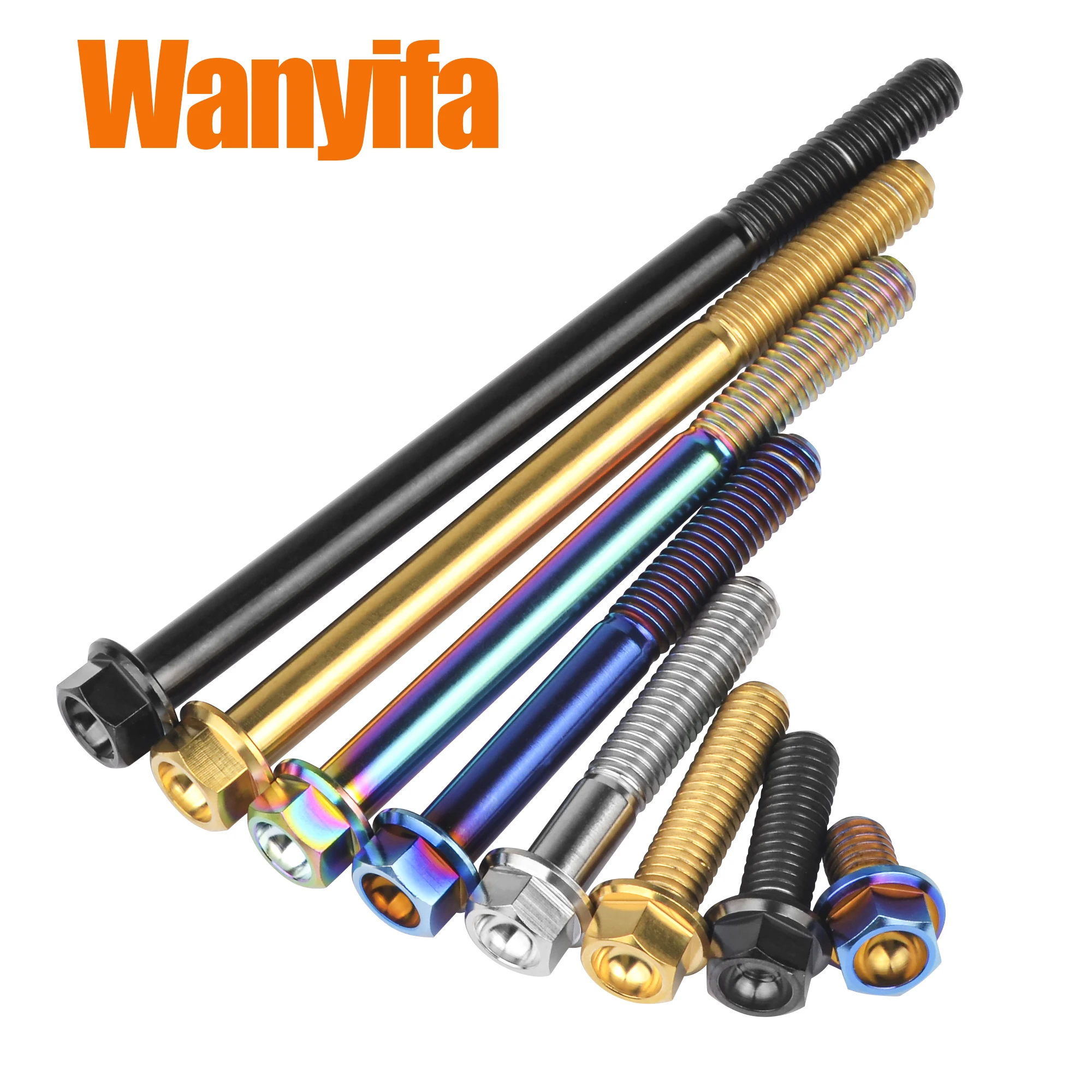Wanyifa Titanium Screws Flange Head Hexagon Bolts M6x30/35/40/45mm For Bicycle Modification Part Fasteners 6Pcs - Image 4