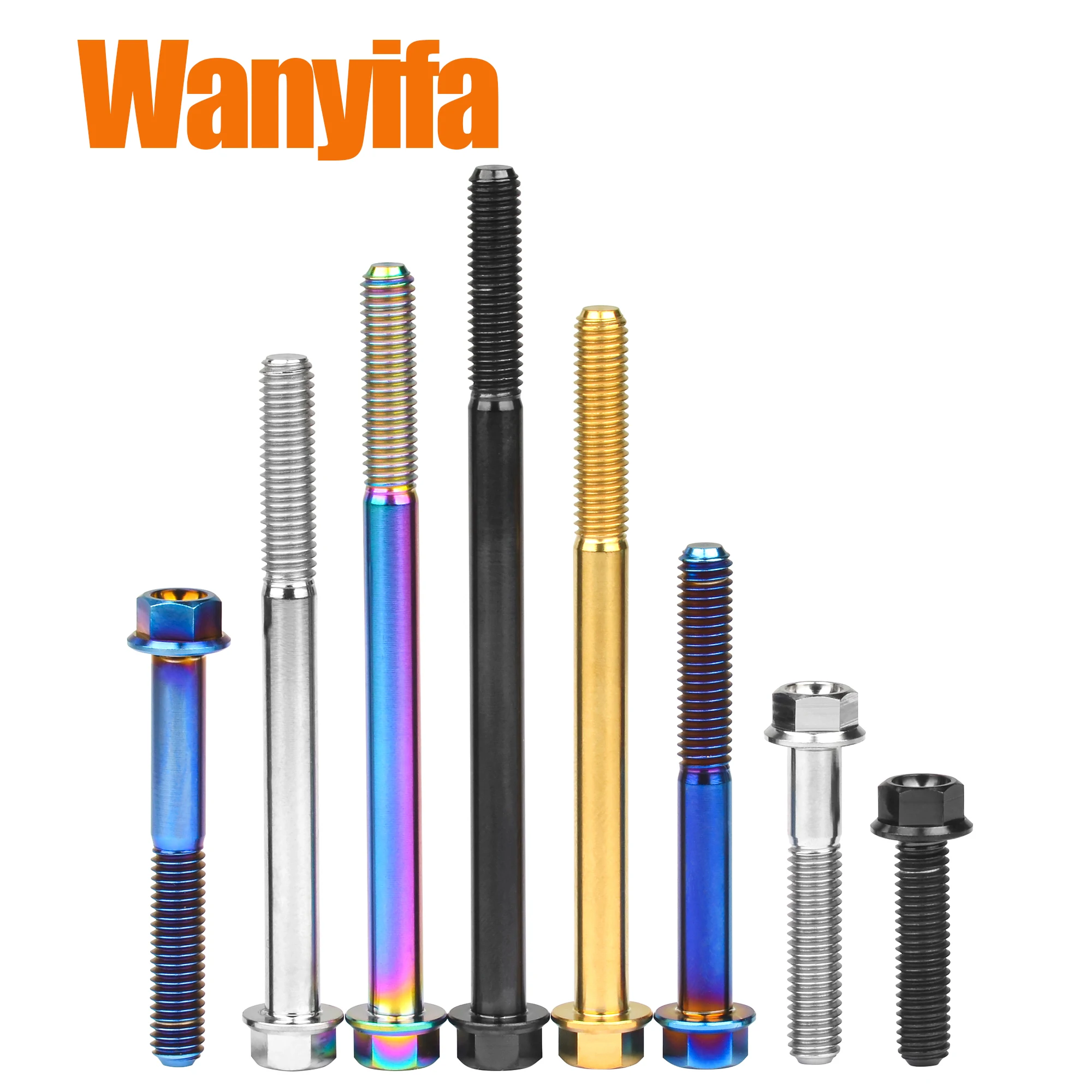 Wanyifa Titanium Screws Flange Head Hexagon Bolts M6x30/35/40/45mm For Bicycle Modification Part Fasteners 6Pcs - Image 5