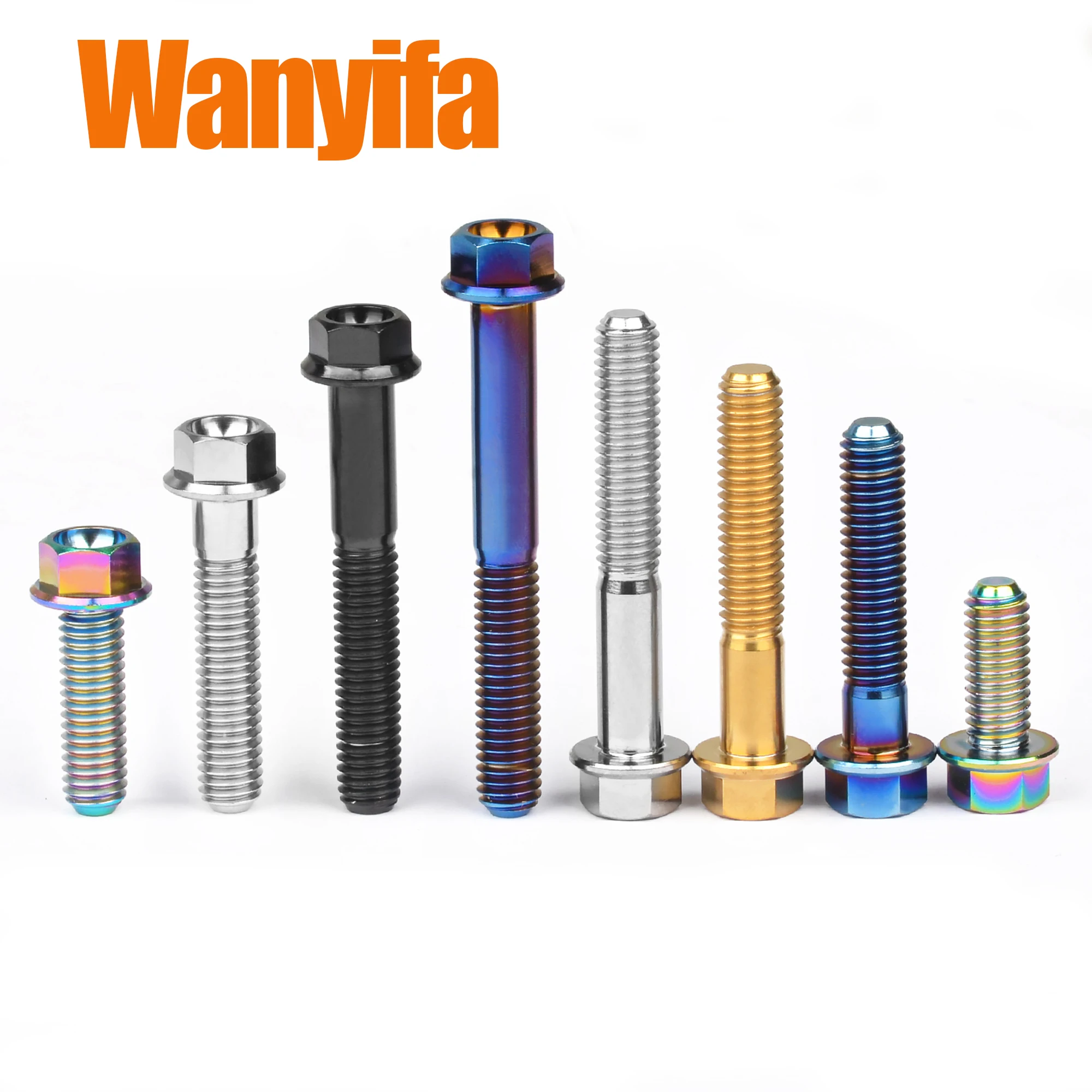 Wanyifa Titanium Screws Flange Head Hexagon Bolts M6x30/35/40/45mm For Bicycle Modification Part Fasteners 6Pcs - Image 2